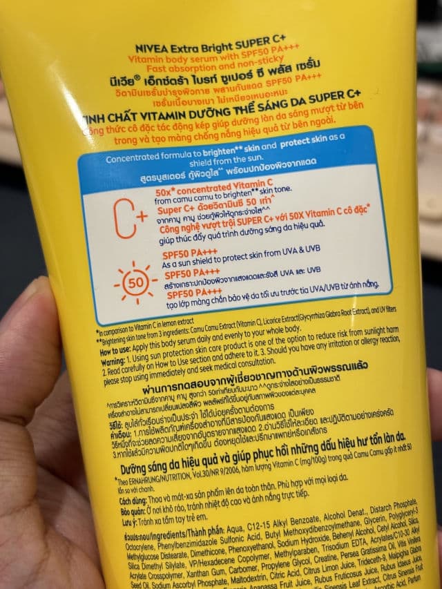 Nivea Extra Bright Super C+ Vitamin Serum SPF50 PA+++ review photo by Rahimiamir