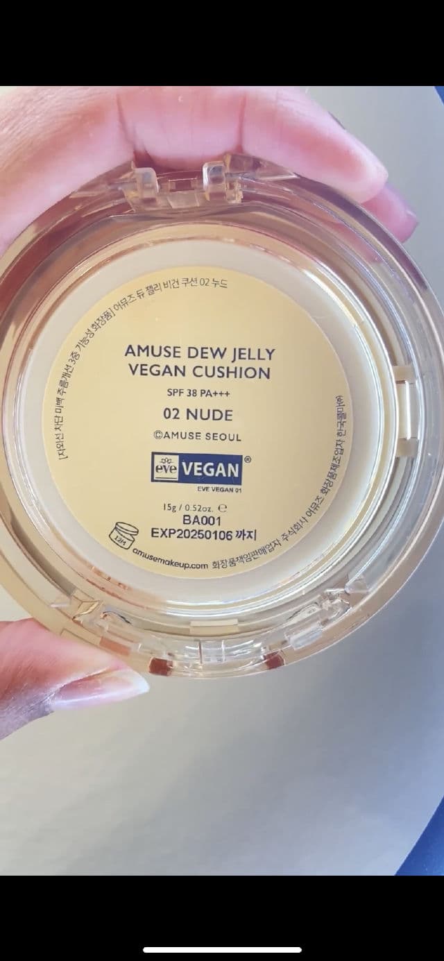 AMUSE Dew Jelly Vegan Cushion SPF38 PA+++ review photo by CindyCuidaTuPiel