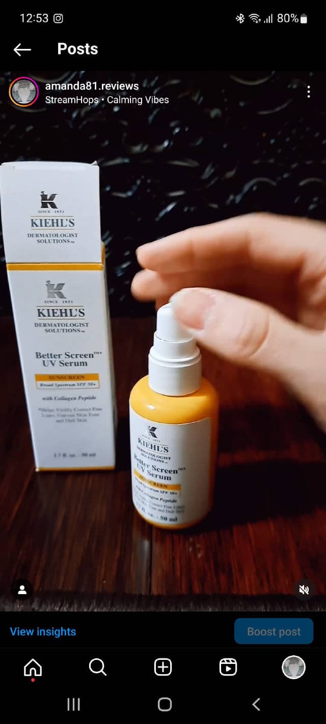 Kiehl's Better Screen UV Serum Sunscreen SPF50+ review photo by amanda81