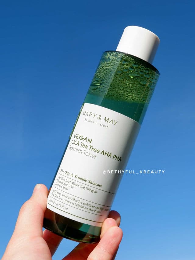 Mary&May Vegan Cica Tea Tree AHA PHA Toner review photo by htebbethhteb