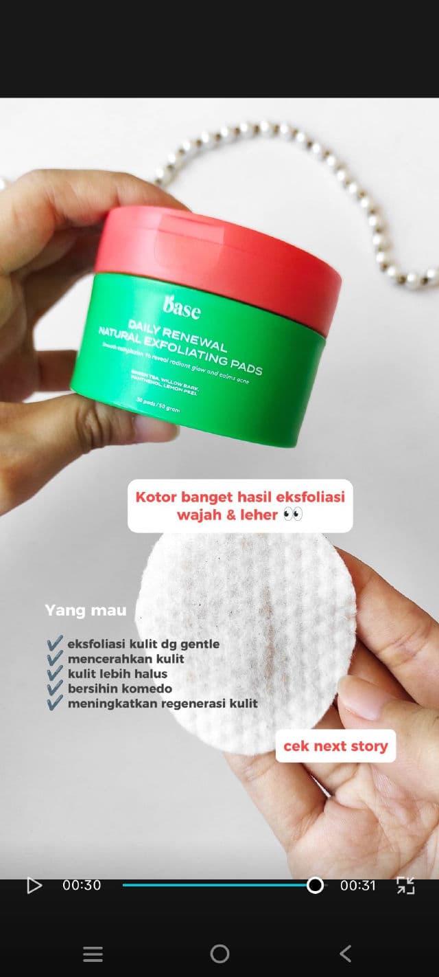 Base Daily Renewal Natural Exfoliating Pads review photo by cellareviews