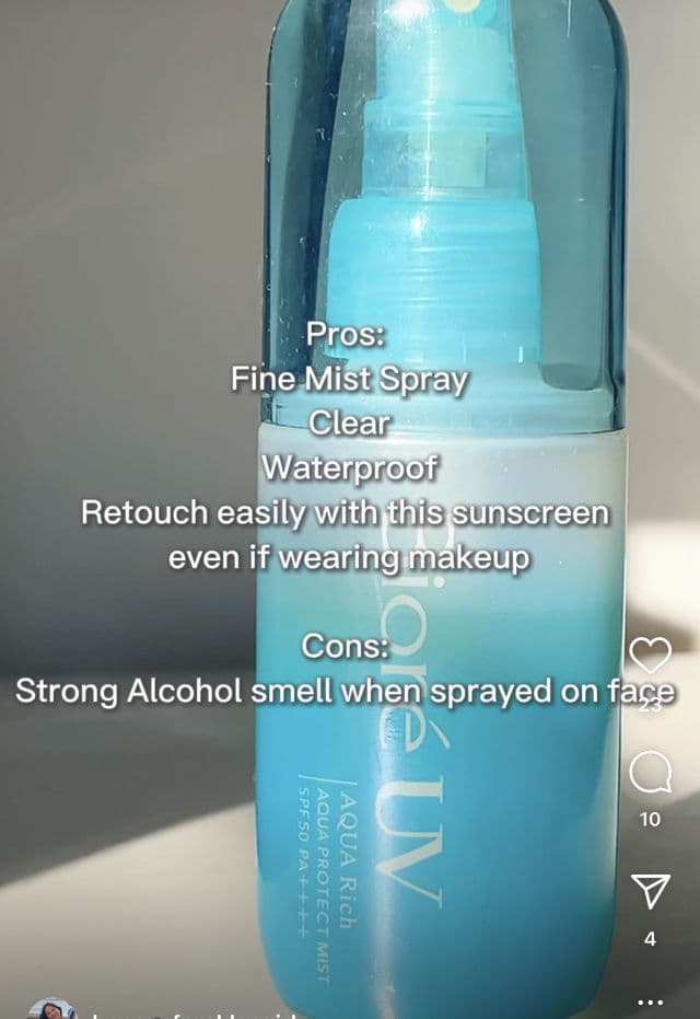 Biore UV Aqua Rich Aqua Protect Mist SPF50 PA++++ review photo by tiffanycho28
