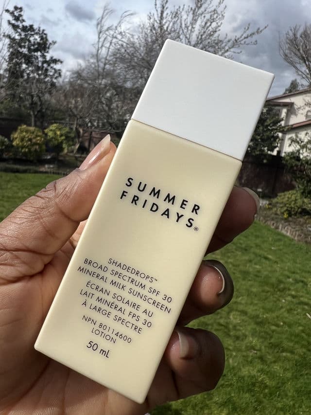 Summer Fridays ShadeDrops Broad Spectrum SPF 30 Mineral Milk Sunscreen review photo by omaa