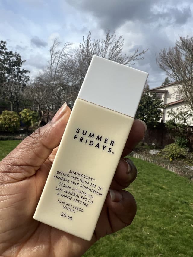 Summer Fridays ShadeDrops Broad Spectrum SPF 30 Mineral Milk Sunscreen review photo by omaa