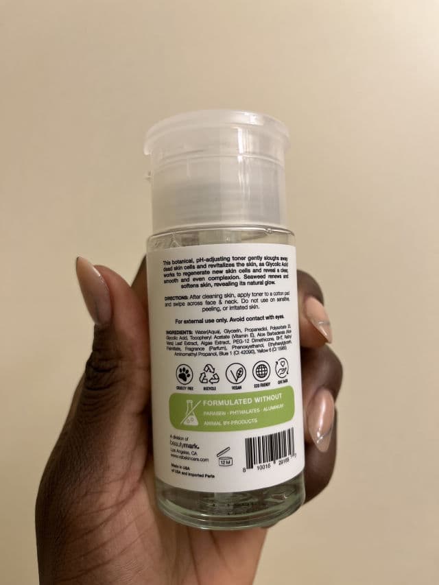 Vitamins and Sea Beauty Seaweed Glycolic Acid Exfoliating Face Toner review photo by mszskinni