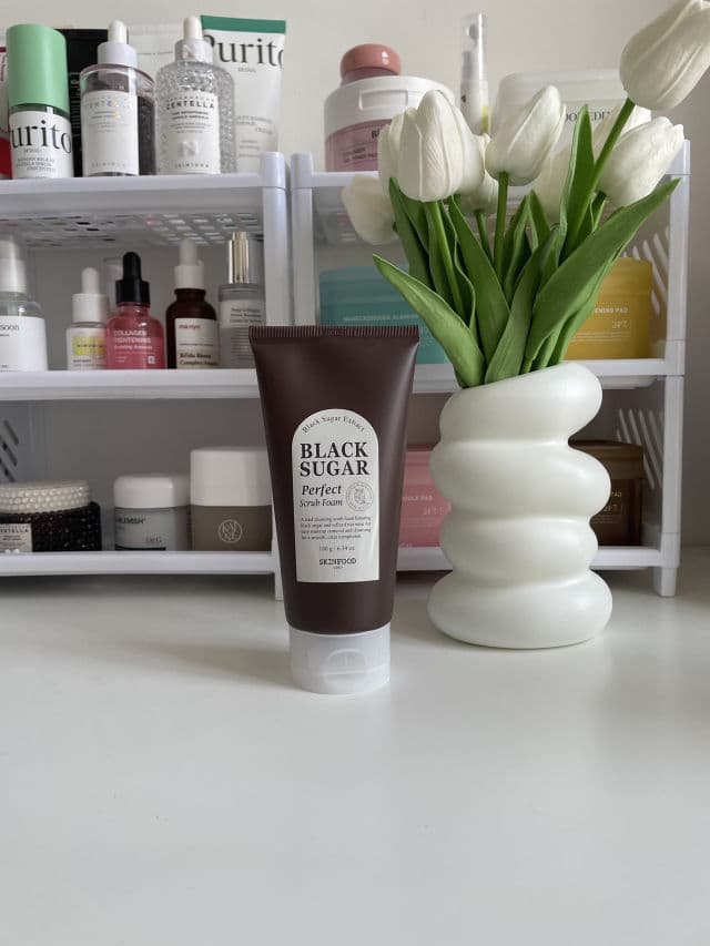 SKINFOOD Black Sugar Perfect Scrub Foam review photo by sanabibi