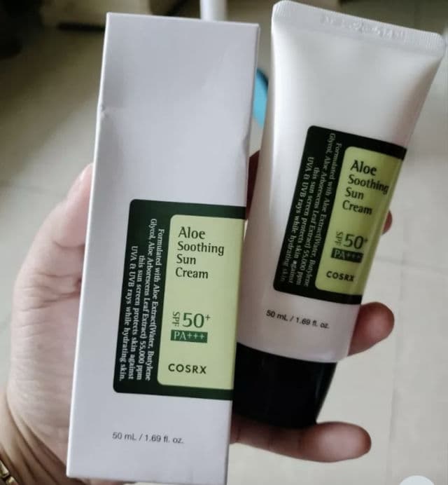 COSRX Aloe Soothing Sun Cream SPF50+ PA+++ review photo by rialee