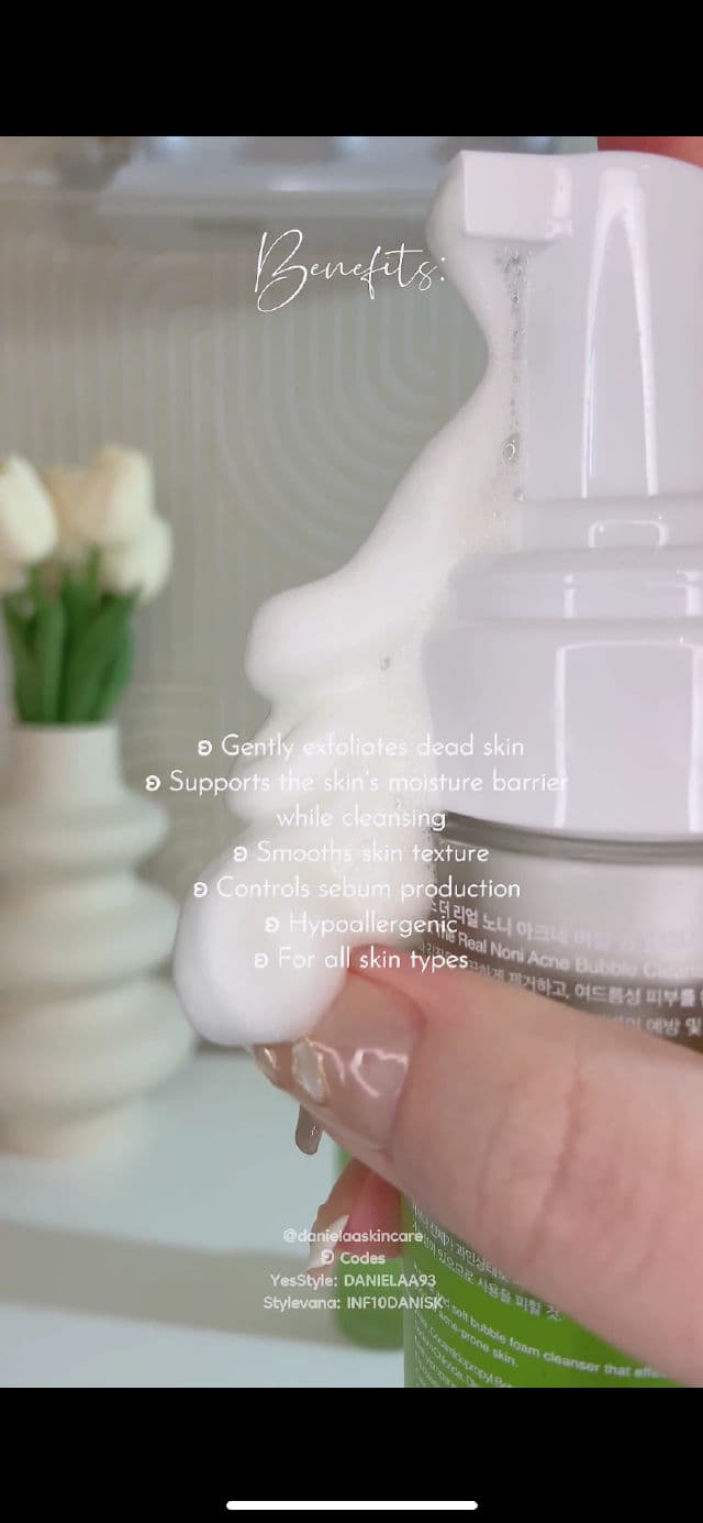 CELIMAX The Real Noni Acne Bubble Cleanser review photo by danielaaskincare