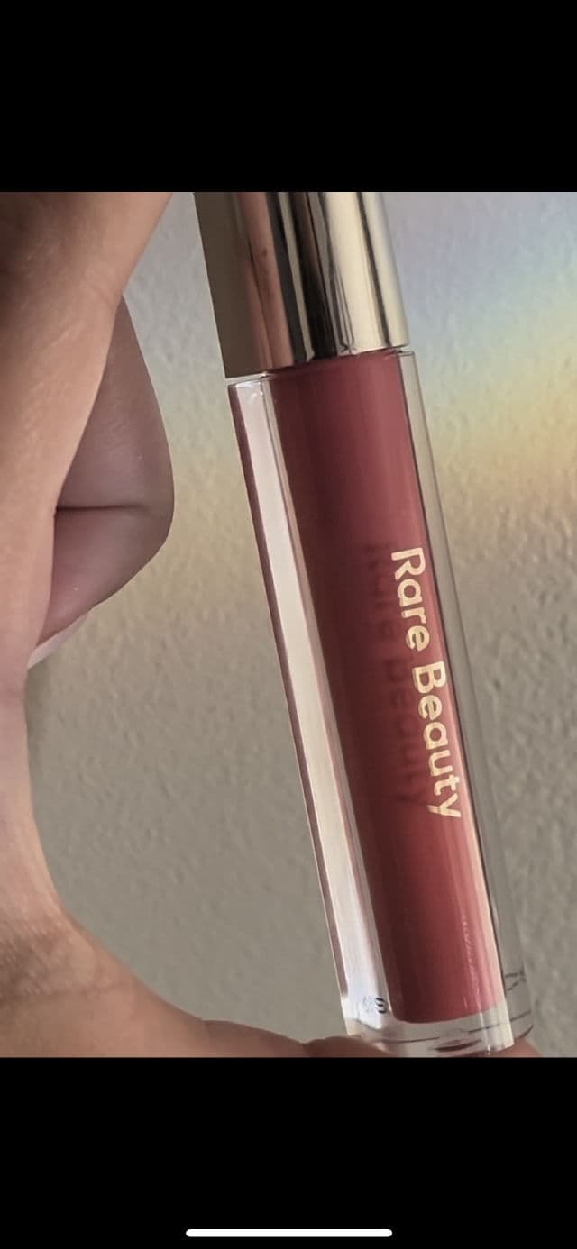 Rare Beauty Stay Vulnerable Glossy Lip Balm - Nearly Apricot review photo by Gabbiblogs