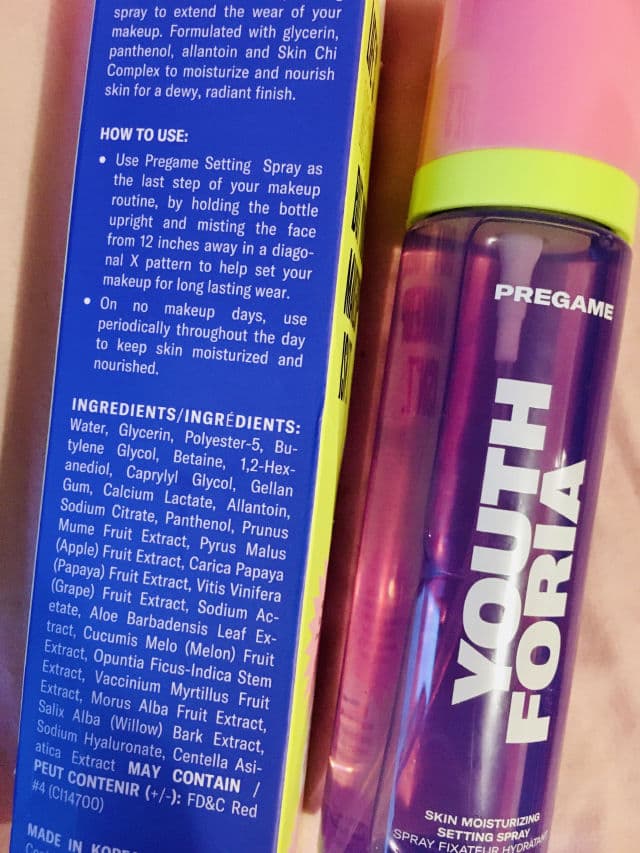 Youthforia Pregame Setting Spray review photo by moonlite