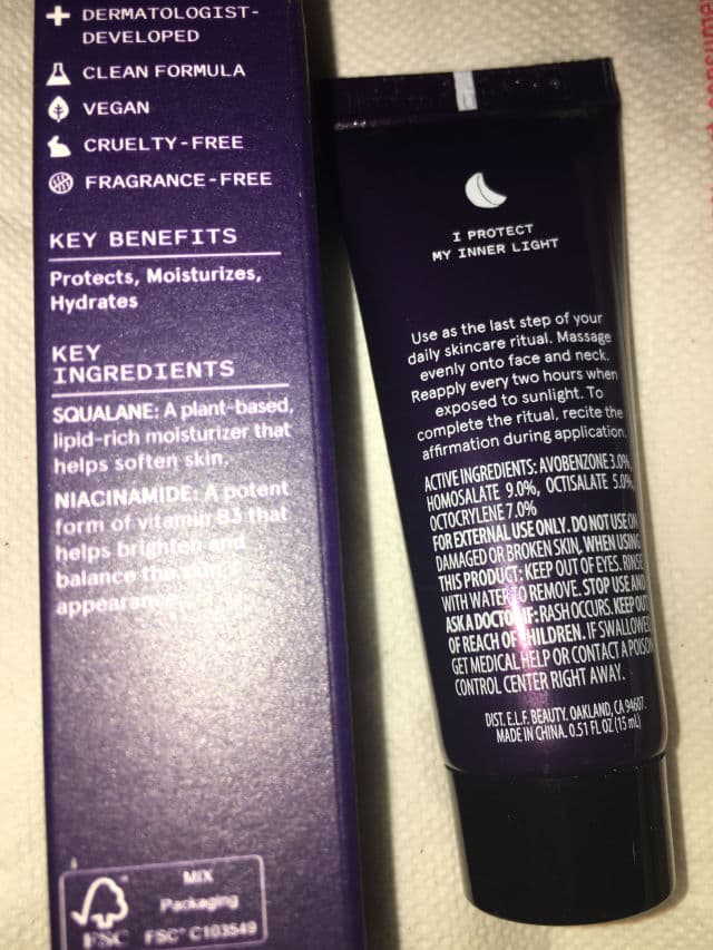 Keys Soulcare Protect Your Light Daily Moisturizer SPF30 review photo by moonlite