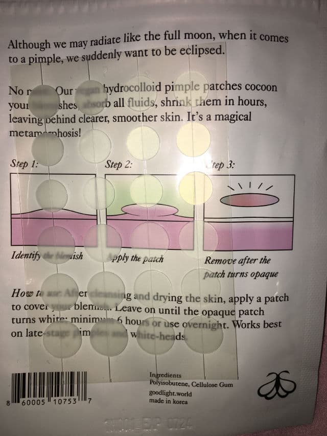 good light Luna Pimple Patches review photo by moonlite