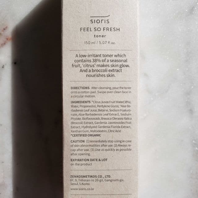 Sioris Feel So Fresh Toner review photo by MissMaria