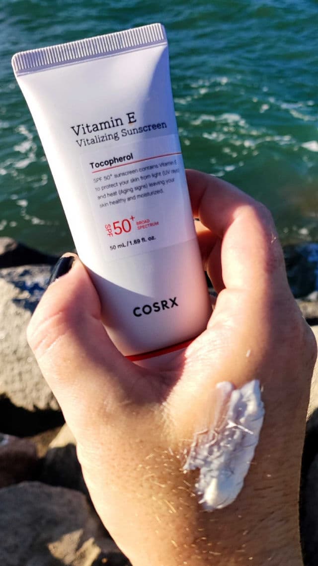 COSRX Vitamin E Vitalizing Sunscreen SPF50+ review photo by MySkinToday