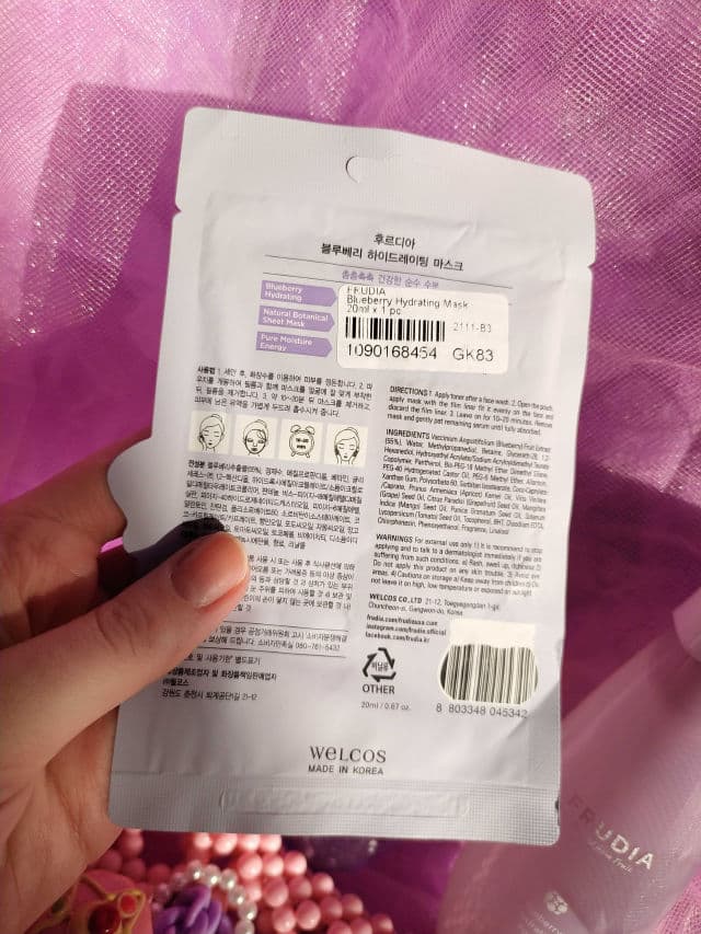 Frudia Natural Hydration Maintains Moisture Blueberry Mask review photo by unikitty