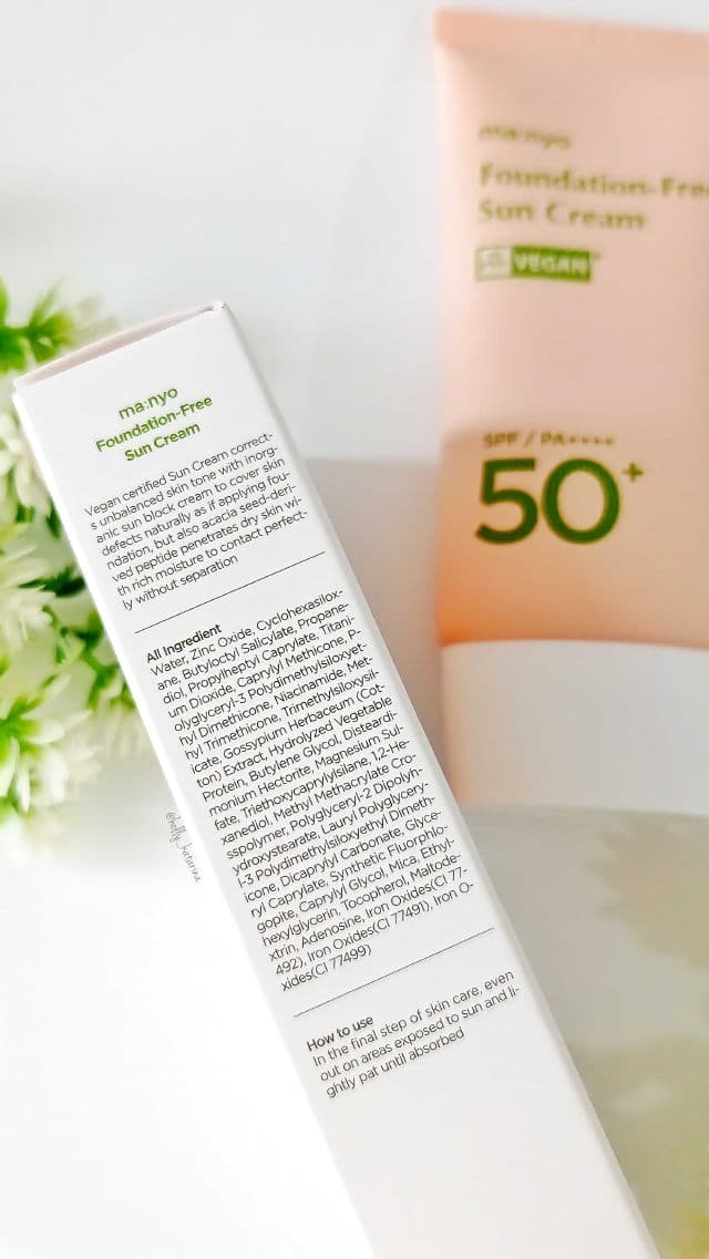 manyo Foundation-Free Sun Cream SPF50+ PA++++ review photo by Hollykatarina