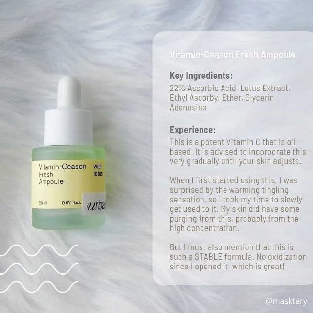 Urbanand Vitamin-Ceason Fresh Ampoule with Lotus review photo by Masktery