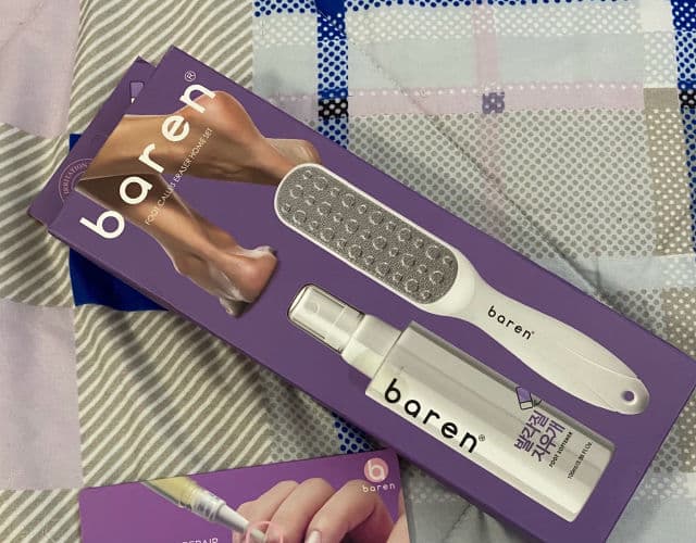 Baren Callus Remover Kit for Feet: Foot File & Peeling Foot Spray review photo by Bazz