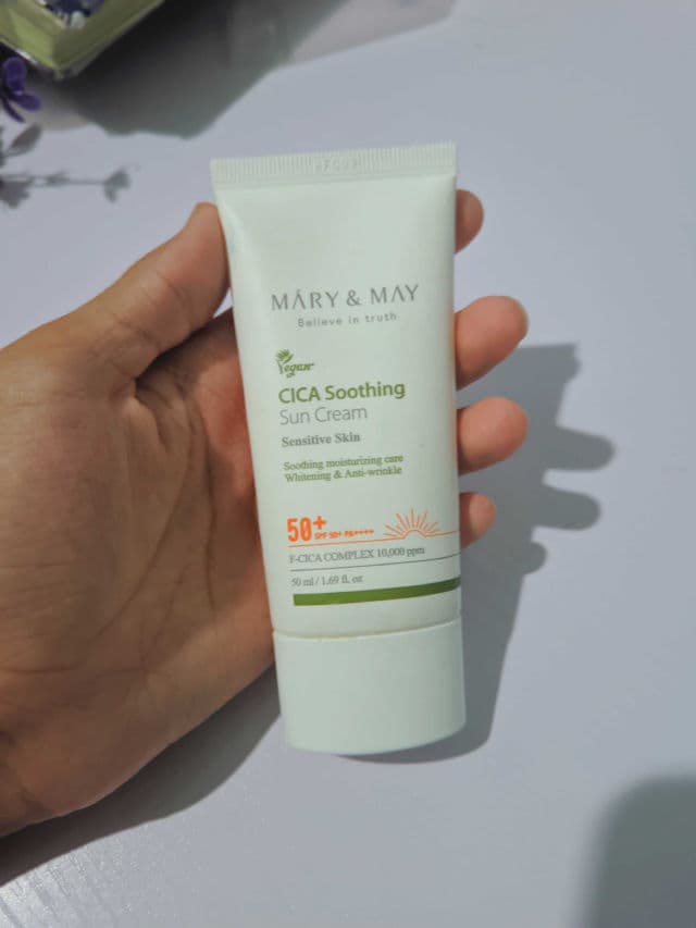 Mary&May Cica Soothing Sun Cream SPF50+ PA++++  review photo by amirhafizz