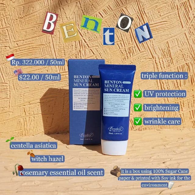 BENTON Mineral Sun Cream SPF50+/PA++++ review photo by nindysarchive