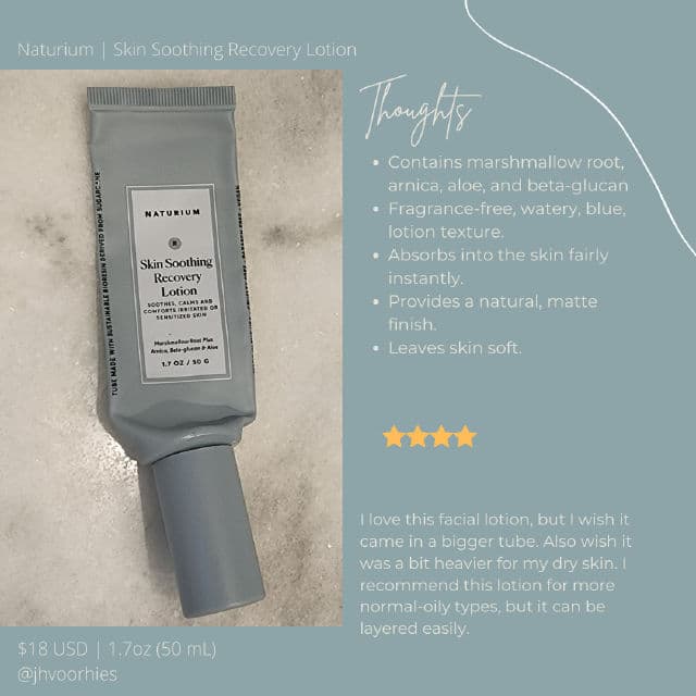 Naturium Skin Soothing Recovery Lotion review photo by jhvoorhies