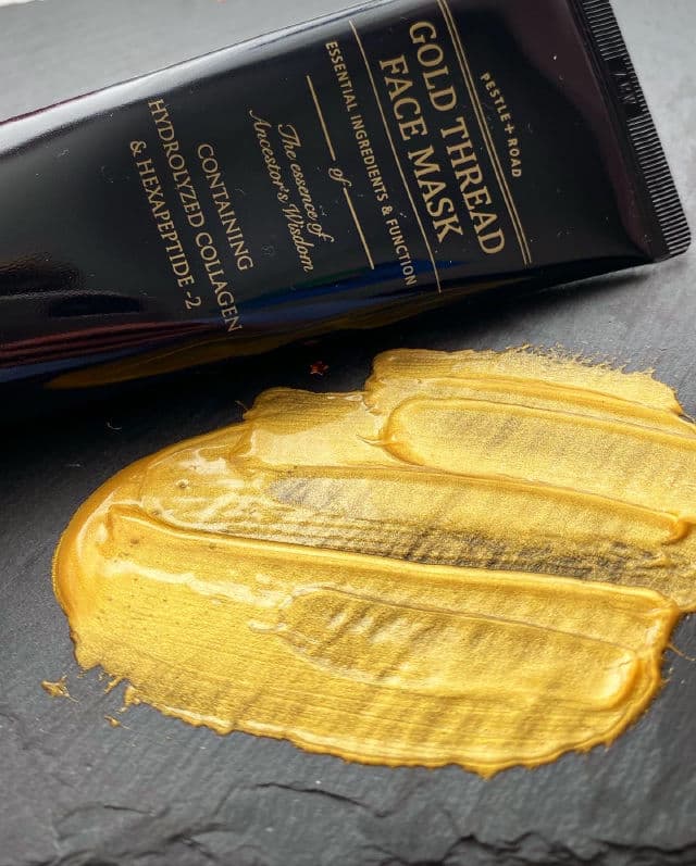 Pestlo Gold Thread Face Mask review photo by Glowyforever
