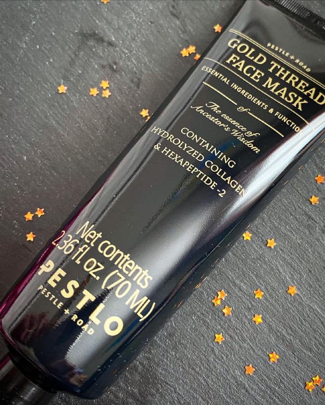 Pestlo Gold Thread Face Mask review photo by Glowyforever