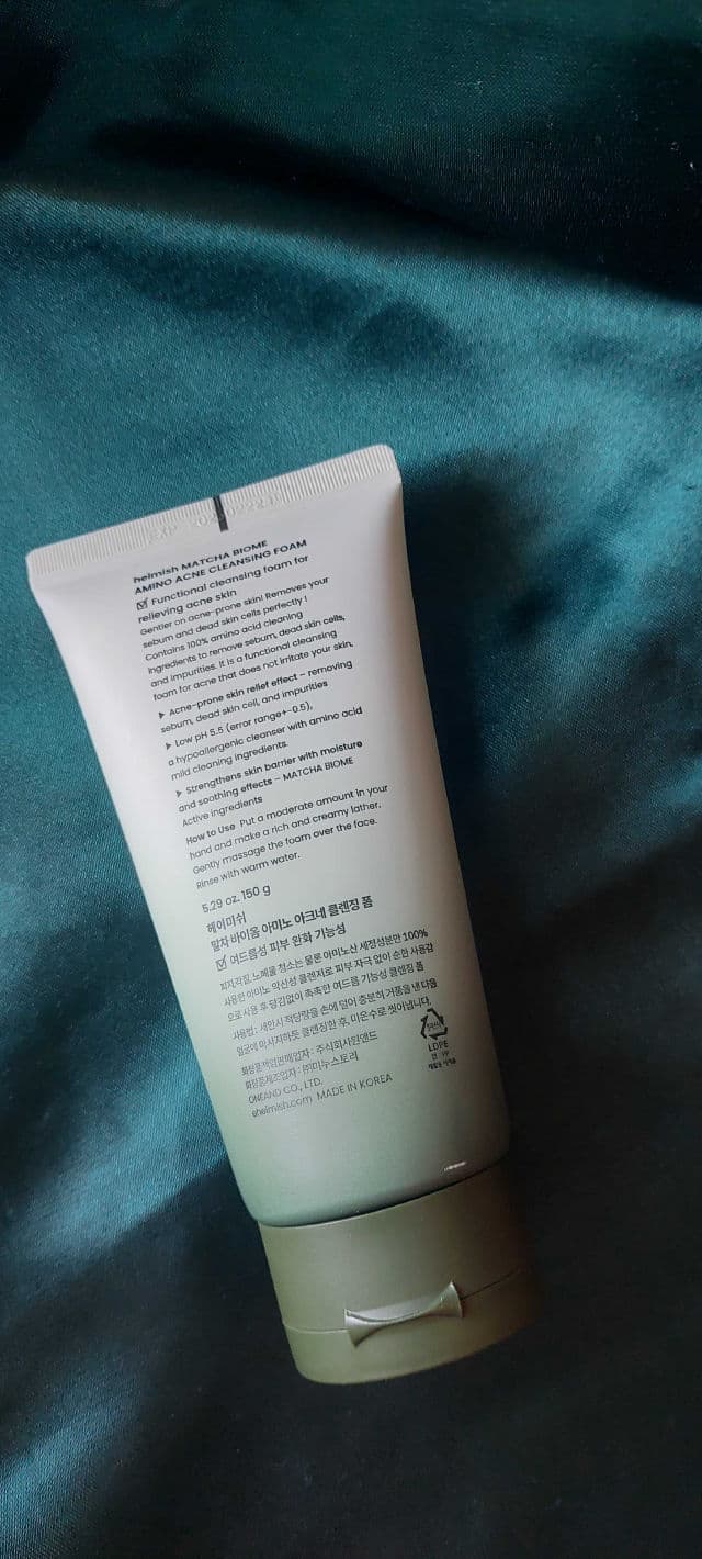Heimish Matcha Biome Amino Acne Cleansing Foam review photo by Gray17