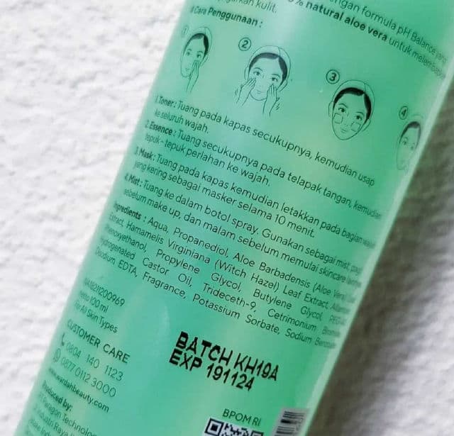 Wardah Aloe Hydramild Essence Toner review photo by bvtterfiyy