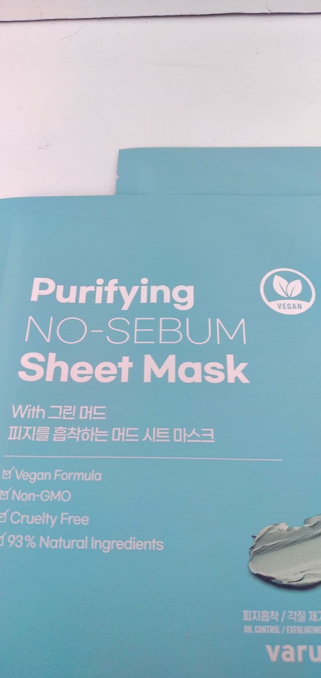 Varuza Purifying No-Sebum Sheet Mask with Green Mud review photo by Barbitips