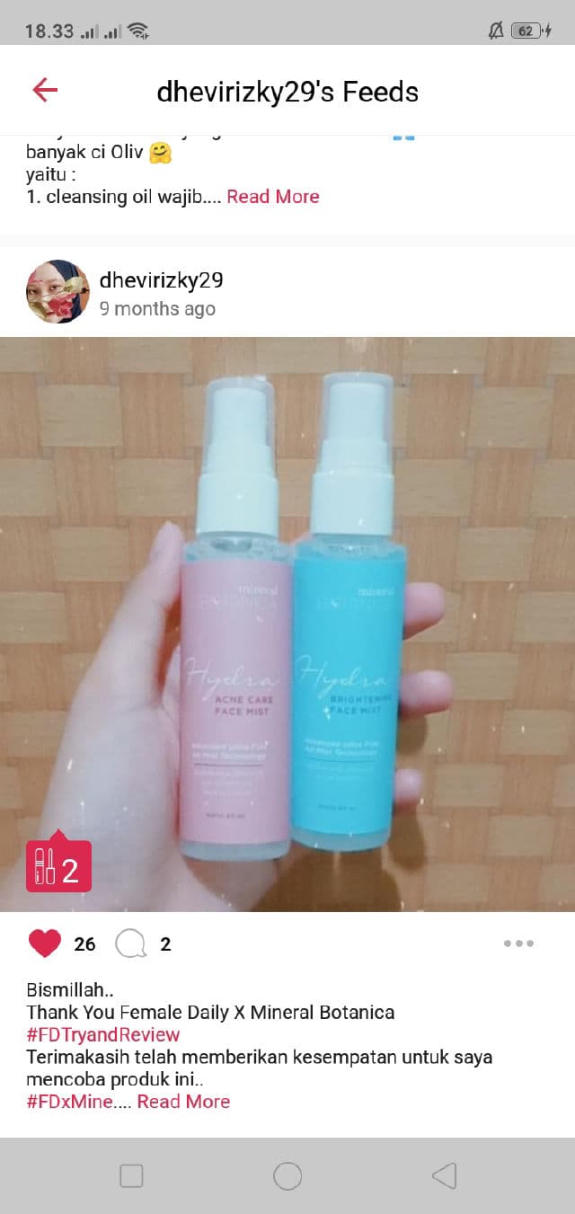 Mineral Botanica Hydra Brightening Face Mist review photo by BeautyDeiavy