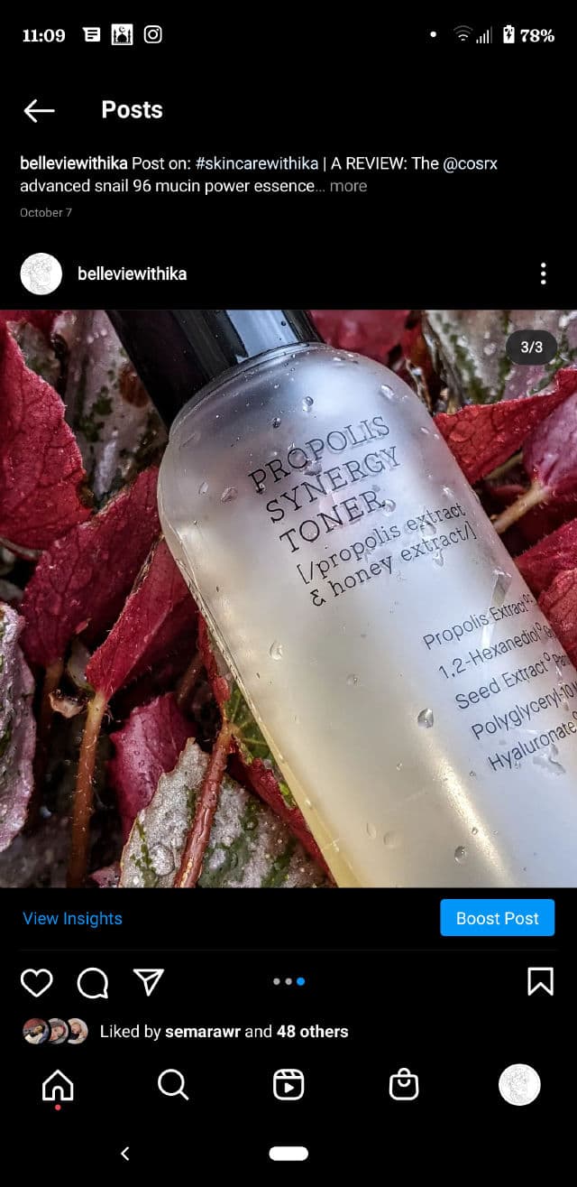COSRX Full Fit Propolis Synergy Toner review photo by Belleviewithika