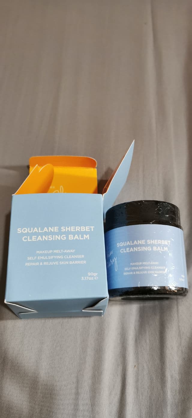 The Skincare Diary Squalane Sherbet Cleansing Balm review photo by CatMomSkinJourney