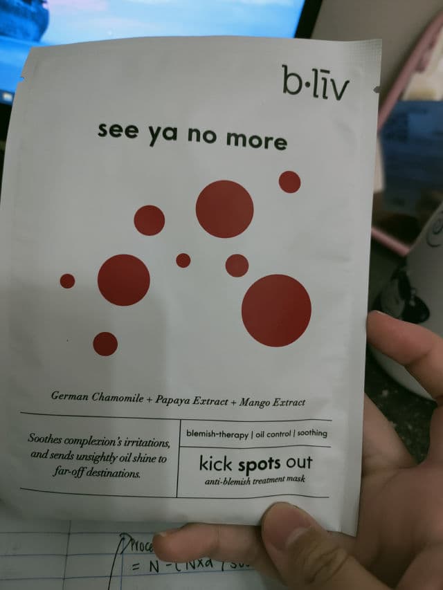 b.liv Kick Spots Out Anti-Blemish Treatment Mask review photo by skincarekid