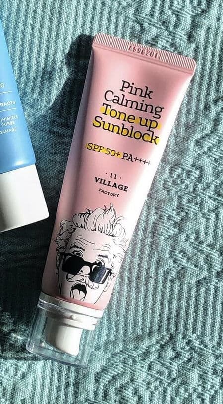 Village 11 Factory Pink Calming Tone Up Sunblock SPF 50+ PA++++. review photo by EmmyRoseSkin