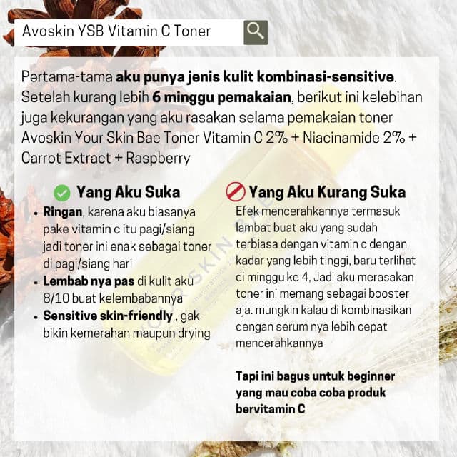 Avoskin Your Skin Bae Vitamin C 2% + Niacinamide 2% + Carrot Extract + Raspberry review photo by Formyskinssake
