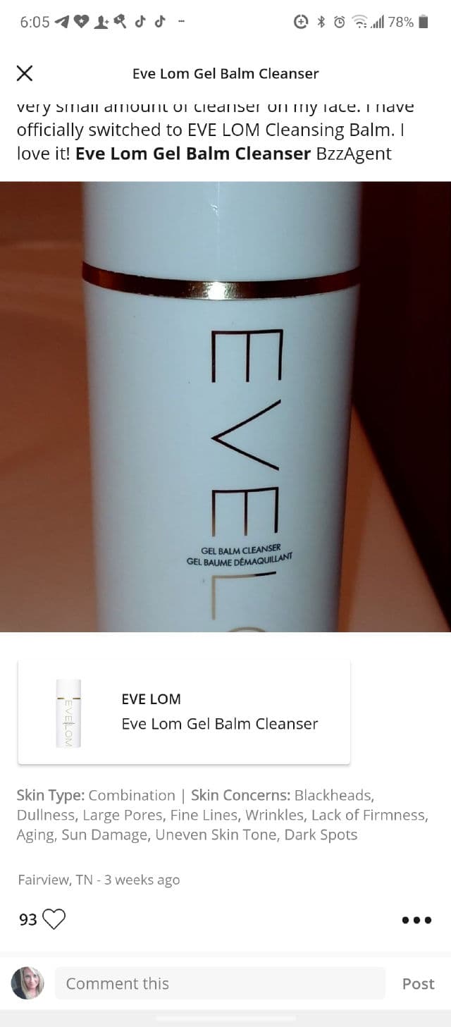 Eve Lom Gel Balm Cleanser review photo by Jstoops2018
