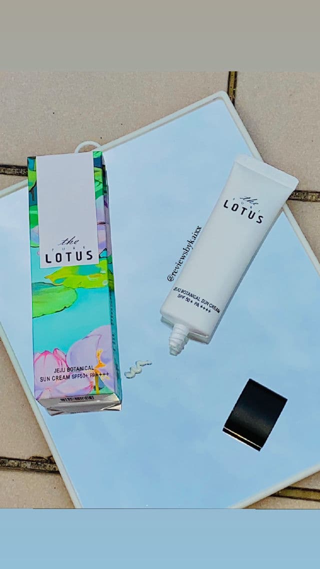 The Pure Lotus Jeju Botanical Sun Cream SPF50+ PA++++ review photo by Kaiiixx