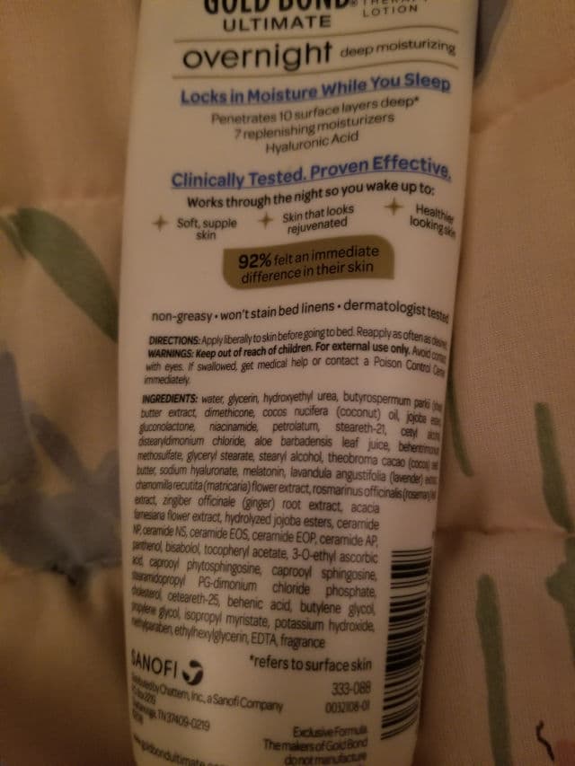 Gold Bond Overnight Deep Moisturizing  review photo by LadyG