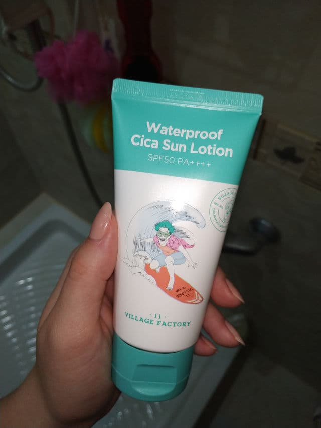 Village 11 Factory Waterproof Cica Sun Lotion SPF50 PA++++ review photo by skincareandcaro