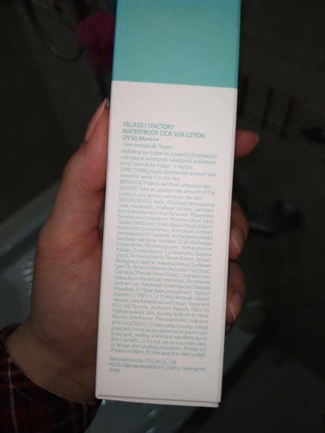 Village 11 Factory Waterproof Cica Sun Lotion SPF50 PA++++ review photo by skincareandcaro