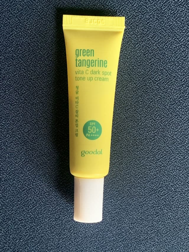 GOODAL Green Tangerine Vita C Dark Spot Tone Up Cream SPF50+ PA++++  review photo by SCAinRecovery