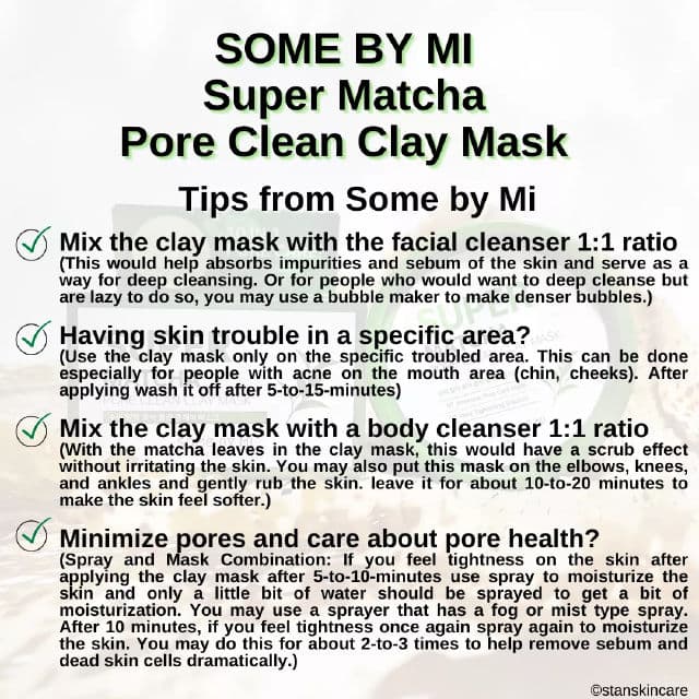 Some By Mi Super Matcha Pore Clean Clay Mask review photo by stanskincare