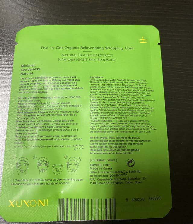 XUYONI Natural Collagen++ Face Mask  review photo by NguyenAndOngLy