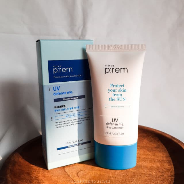make p:rem UV Defense Me. Blue Ray Sun Cream SPF50+ PA++++ review photo by Ninskinjournal
