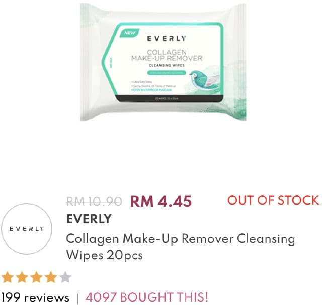 Everly Collagen Make-Up Remover Cleansing Wipes review photo by Nisakniza