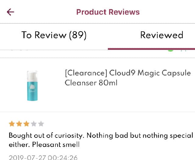 Cloud 9 Magic Capsule Cleanser review photo by Nisakniza