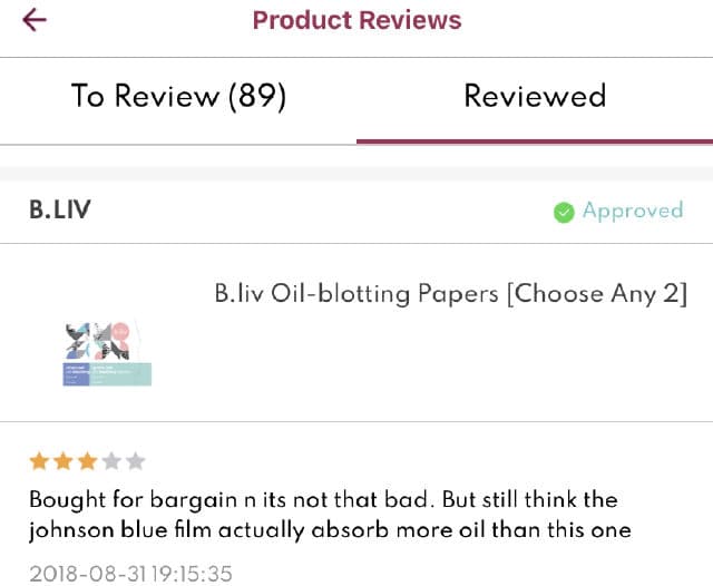 b.liv Charcoal Oil-blotting Papers review photo by Nisakniza