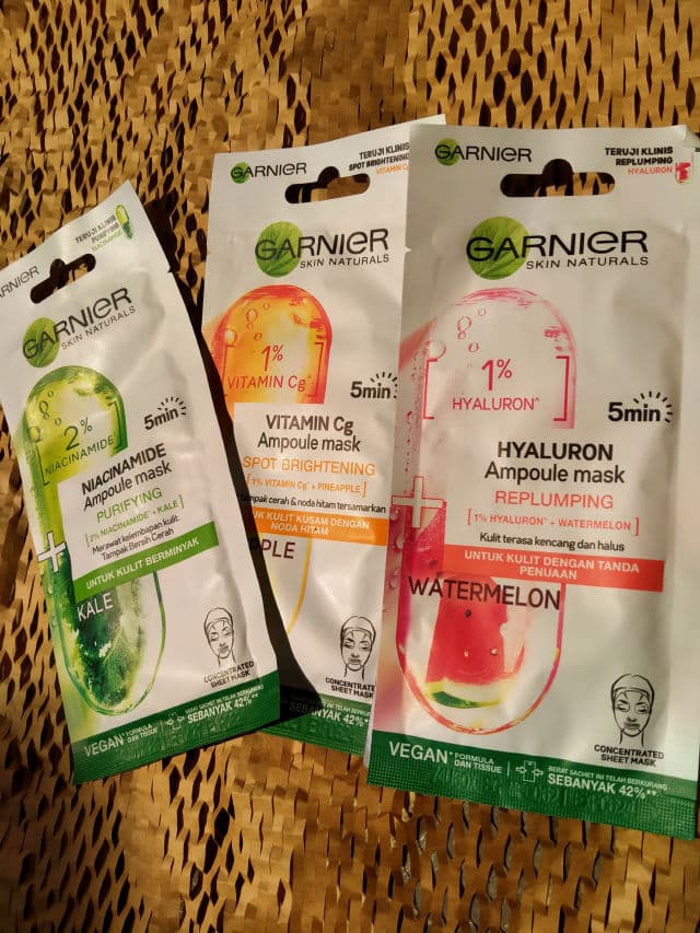 Garnier 2% Niacinamide + Kale Detox Ampoule Sheet Mask review photo by Nuraidiyati