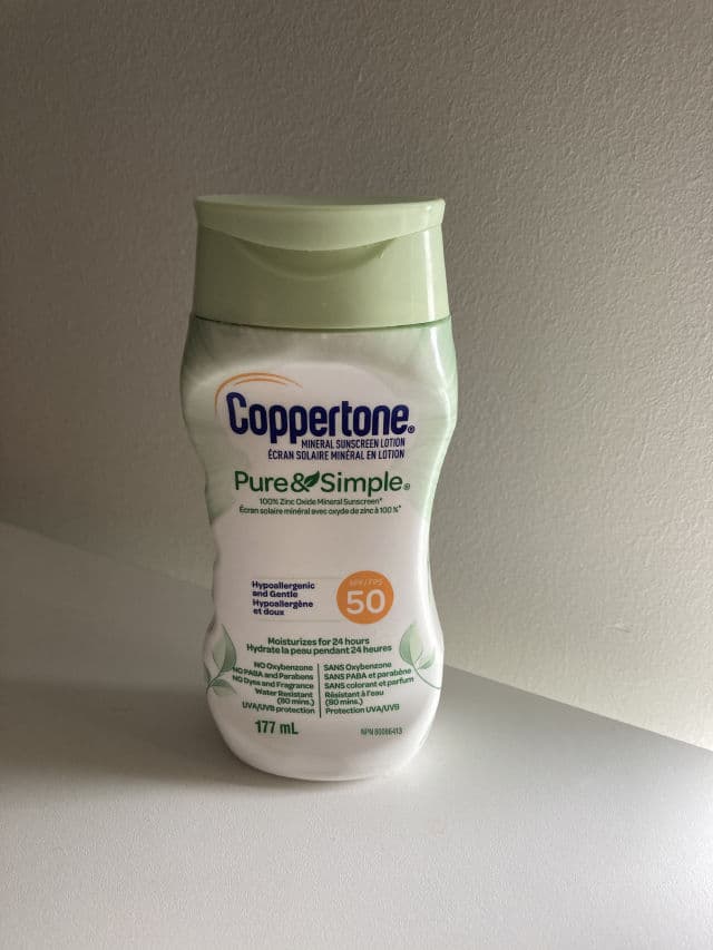 Coppertone Pure & Simple Lotion SPF 50 review photo by Picky47502
